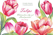 Spring flowers bundle PNG + patterns, an Illustration by Alena Kurian (Thumbnail 5 of 10)