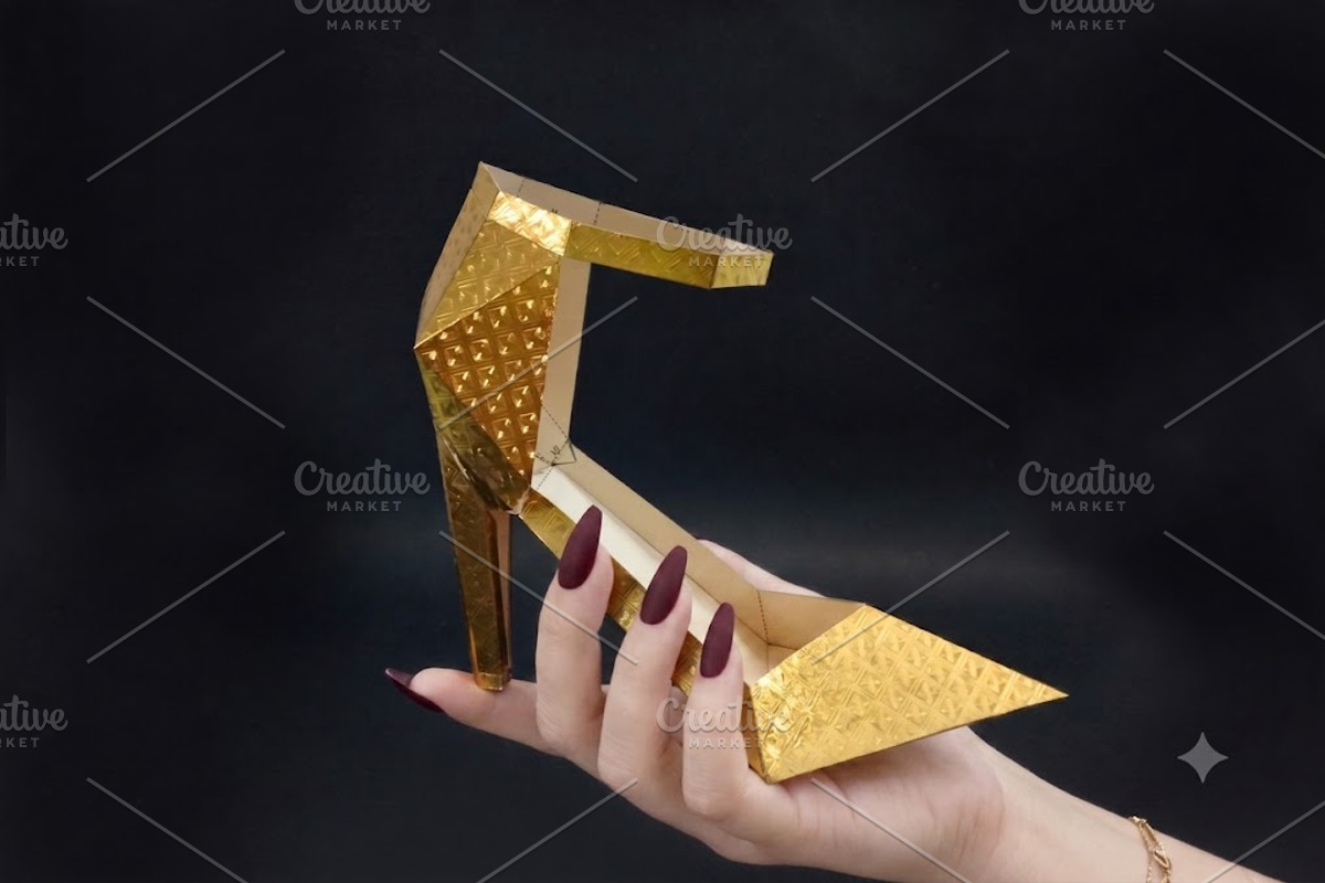 Pointed high heel - 3d papercraft, a Card Template by PAPER amaze (Photo 2 of 3)