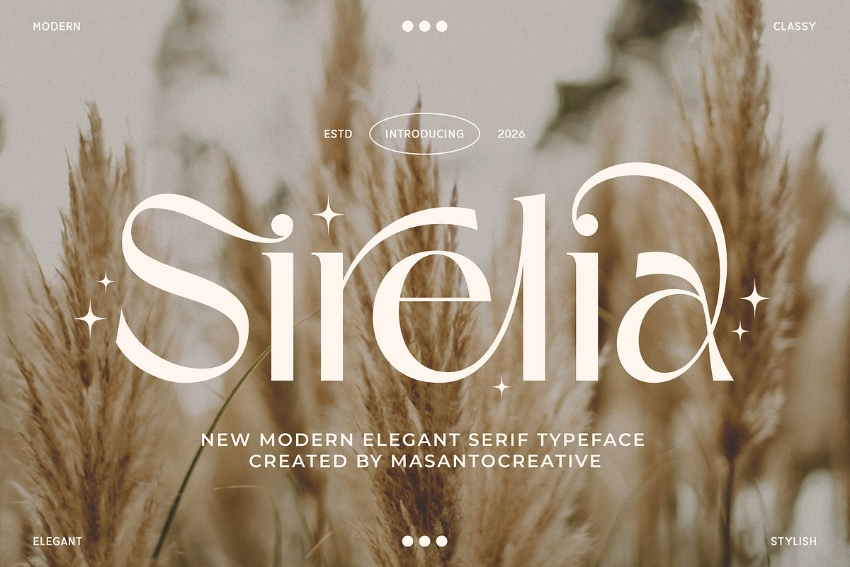 Sirelia – Modern Elegant Serif Typef, a Font by kangfont Studio (Photo 1 of 9)