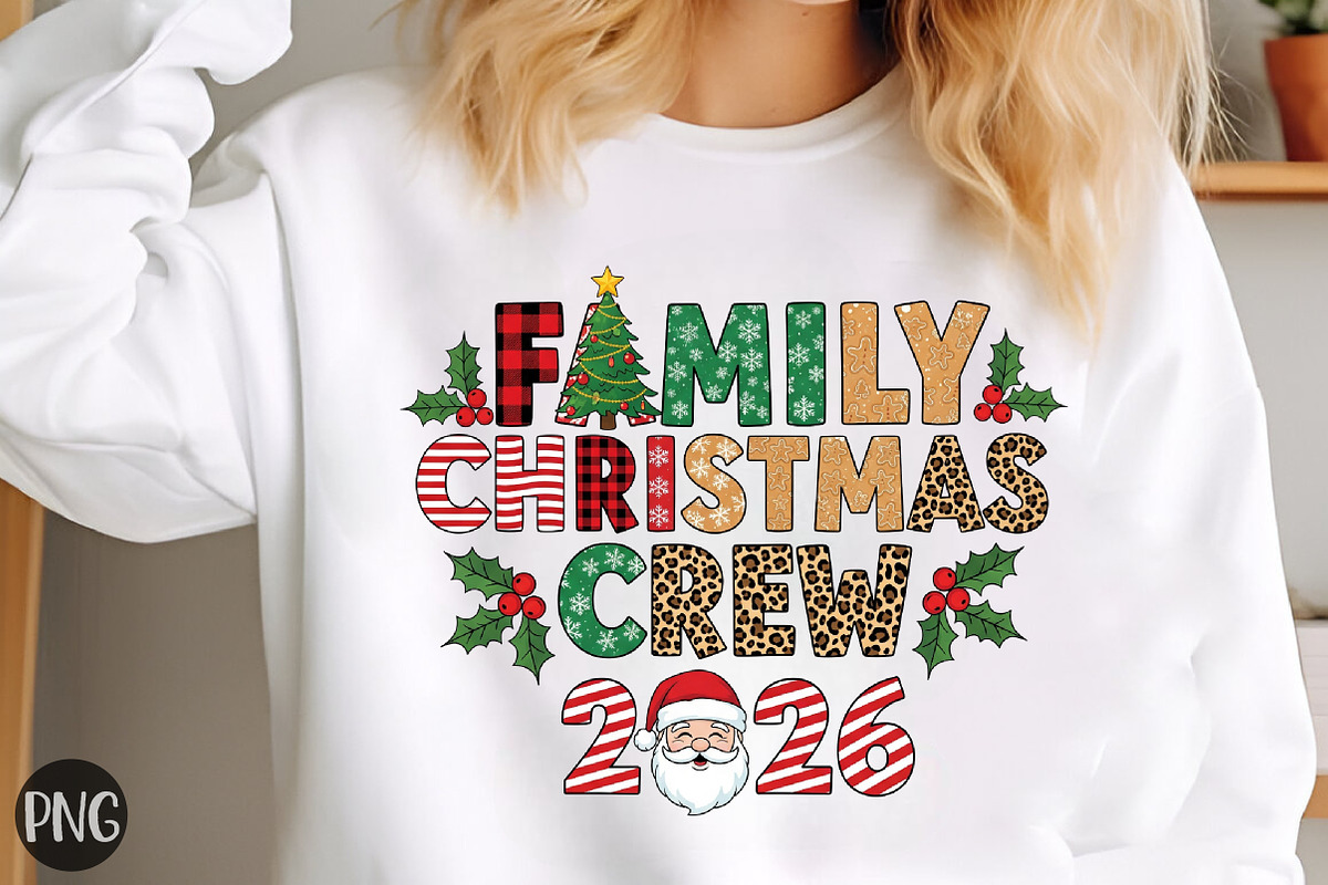 Retro Family Christmas Crew 2026 Png, an Illustration by Libby Wishes (Photo 1 of 4)
