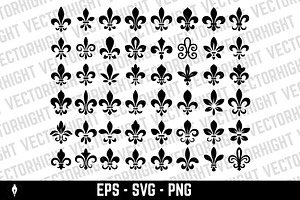 Fleur-de-lis icons., an Object Illustration by Vectorhight