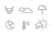 Weather forecast icons, line art set, an Outline Icon by Good Studio (Thumbnail 7 of 7)