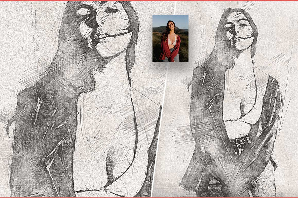 Realistic Pencil Sketch CS3+, an Action Add-On by Amorjesu.com (Photo 5 of 16)