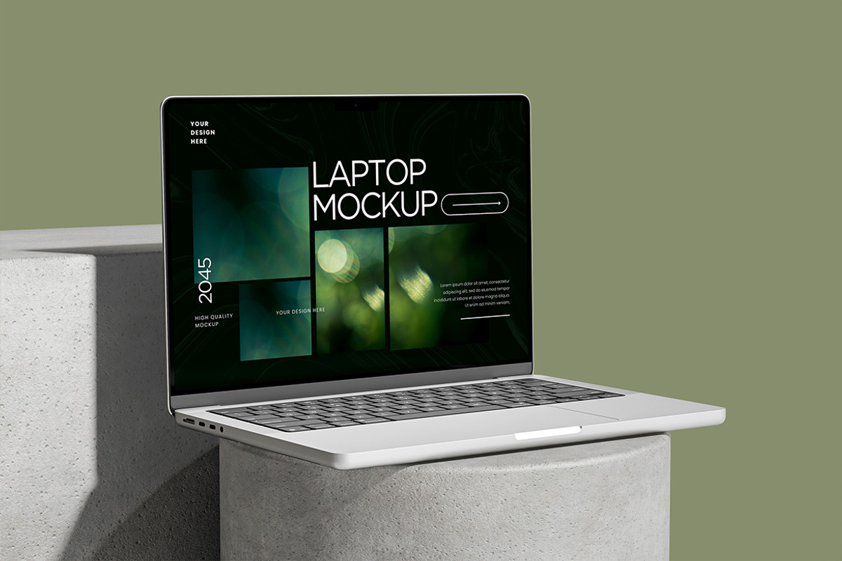 Realistic Laptop Mockup, a Mac Mockup by SimpangGraphics (Photo 4 of 5)