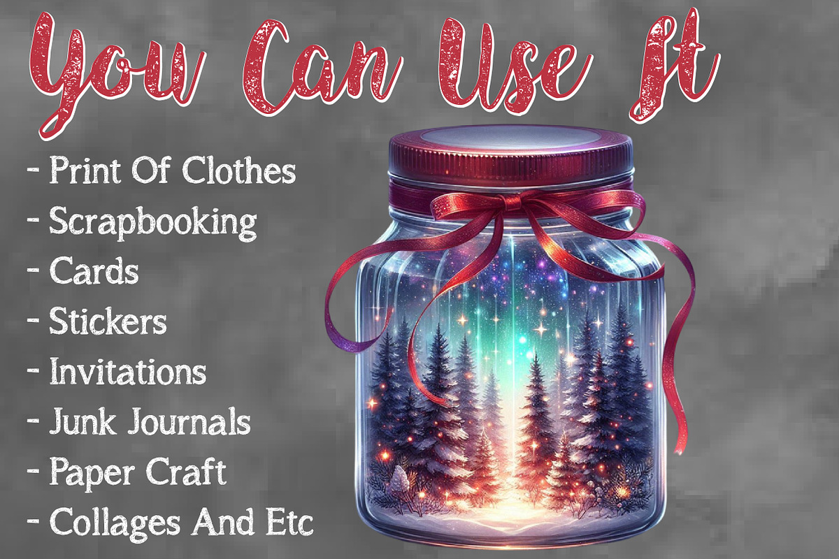 Christmas Mason Jar Sublimation, a Seasonal Illustration by Craft Nest (Photo 5 of 5)