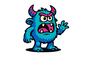 Cartoon blue monster character, an Animal Illustration by AlexArt