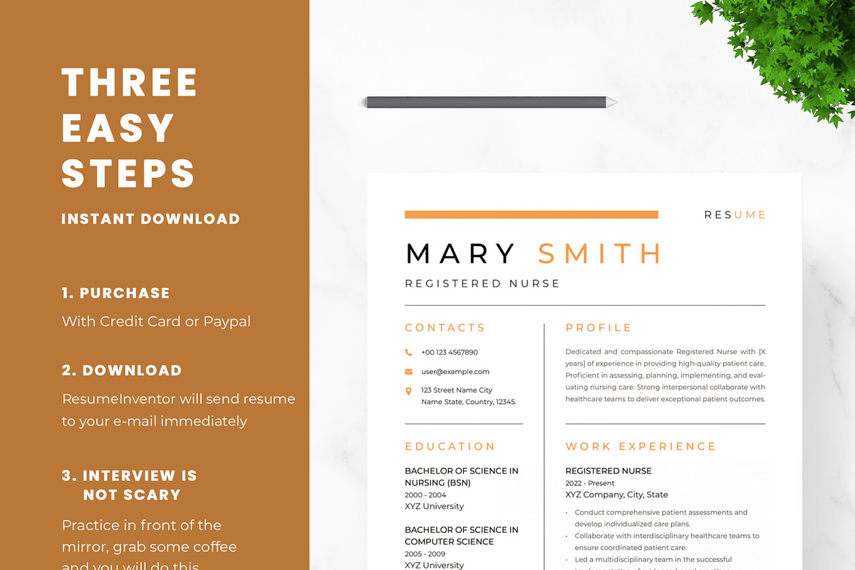Registered Nurse Resume Template, a Resume Template by ResumeInventor (Photo 9 of 9)