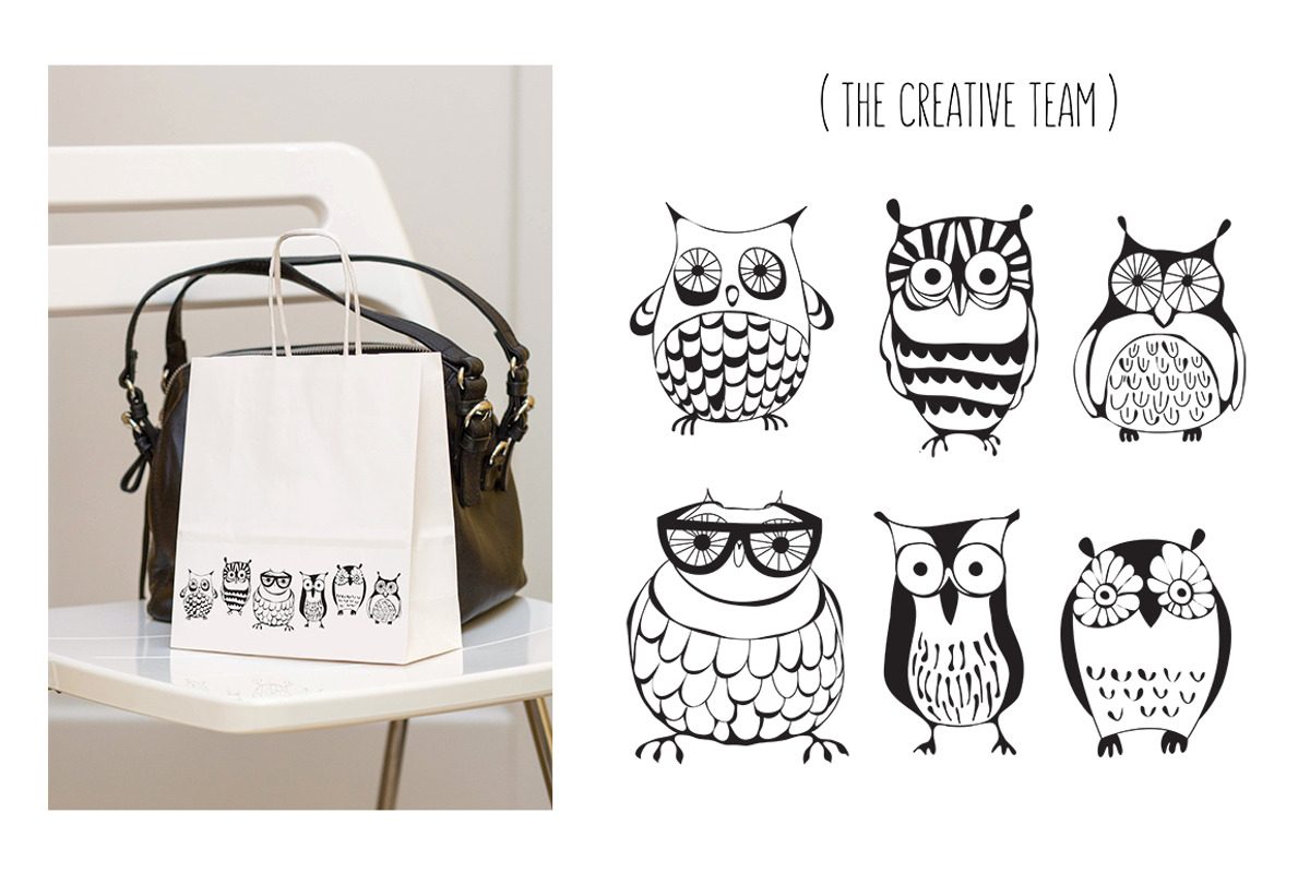 Vector Seamless Pattern with Owls, a Pattern Graphic by Curly_Pat (Photo 4 of 5)