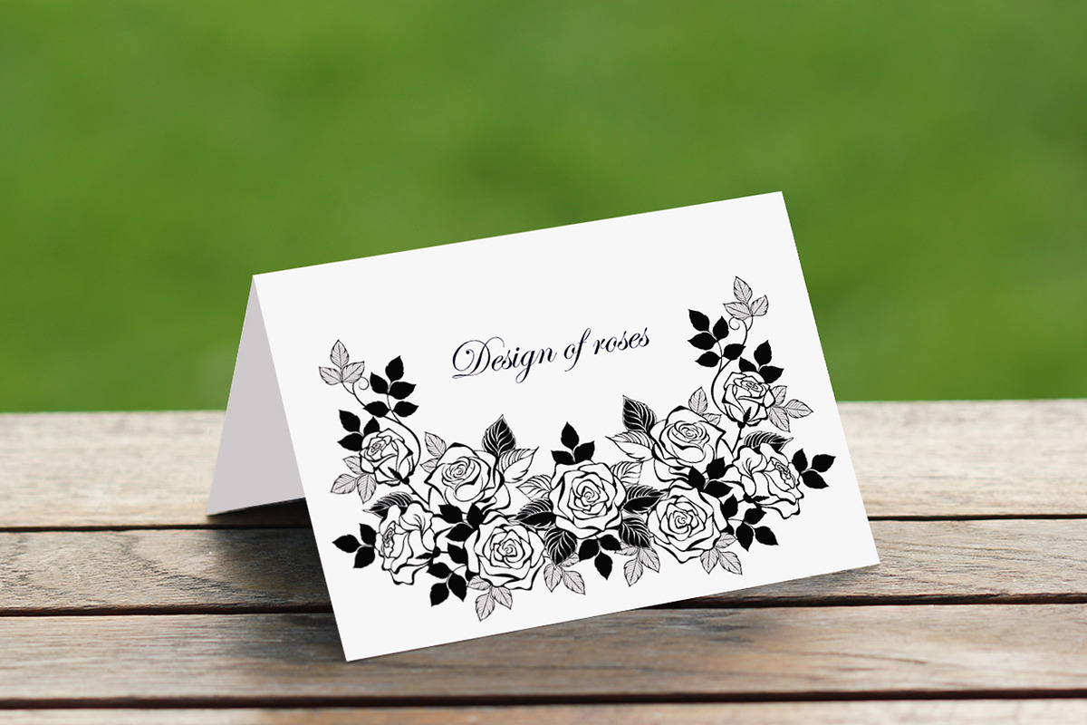 Frame of contour roses, a Decorative Illustration by blackmoon9 (Photo 3 of 3)