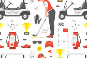 Seamless pattern with Golf game, a Pattern Graphic by Volyk (Thumbnail 3 of 3)
