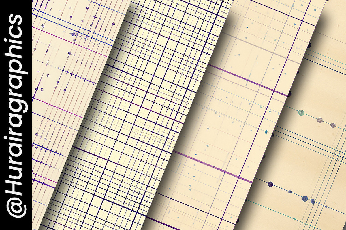 Vintage Aged Graph Digital Paper, a Background Graphic by Hurairagraphics (Photo 4 of 5)