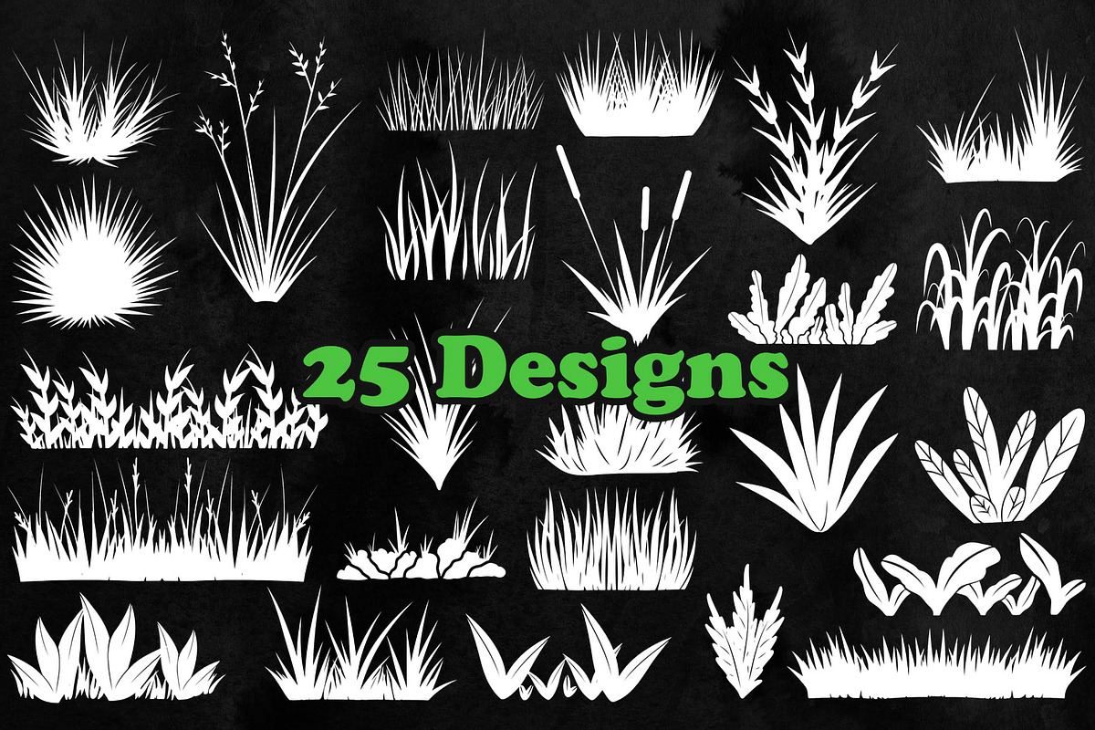 25 Grass Photoshop Stamp Brushes, a Brush Add-On by ArtistMef (Photo 3 of 4)