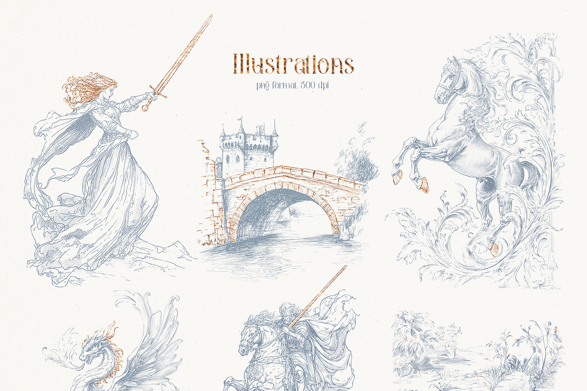 The romantic Middle Ages clipart set, a Decorative Illustration by Pamyatka Shop (Photo 14 of 16)