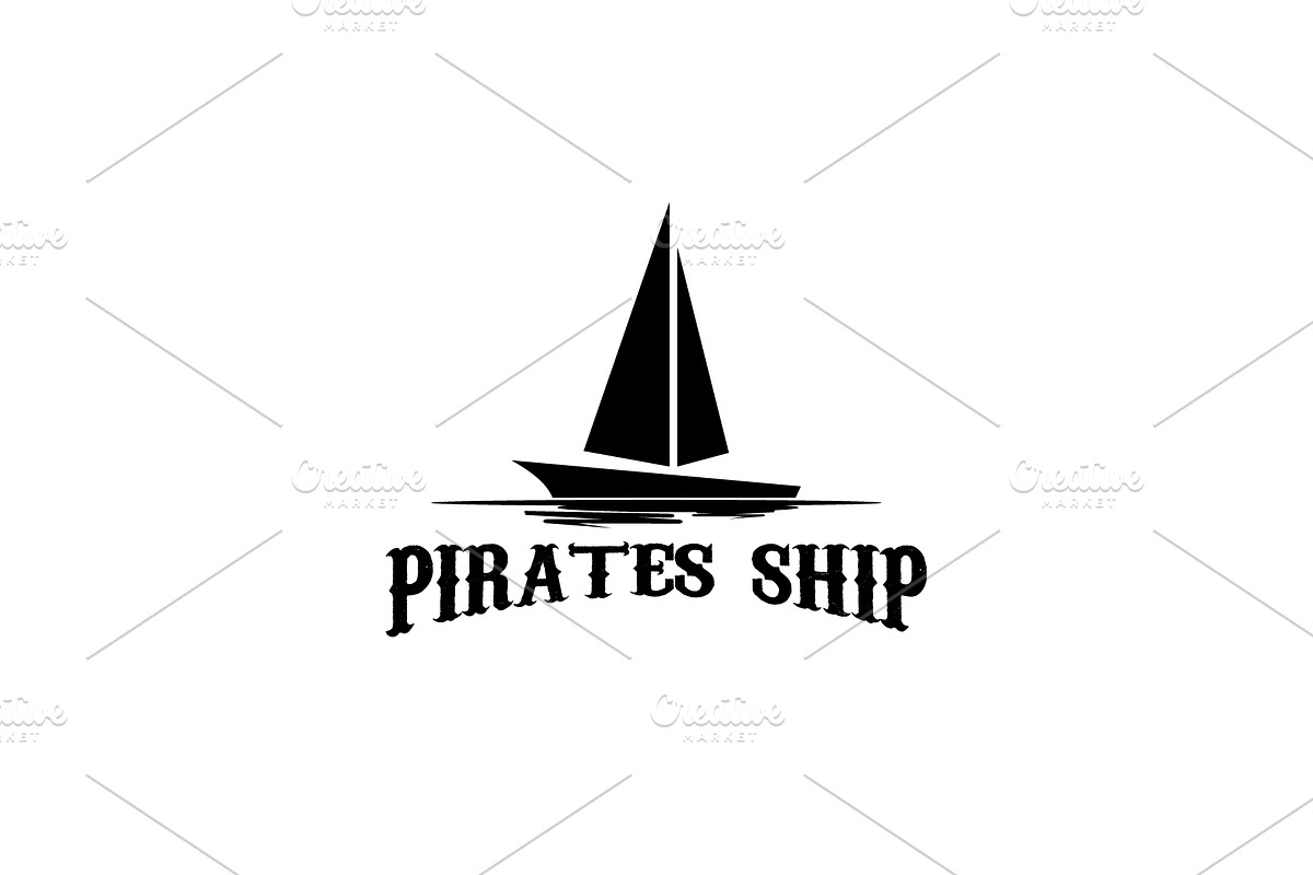 Pirate ship logo icon illustration, a Branding & Logo Template by Dyn Studio