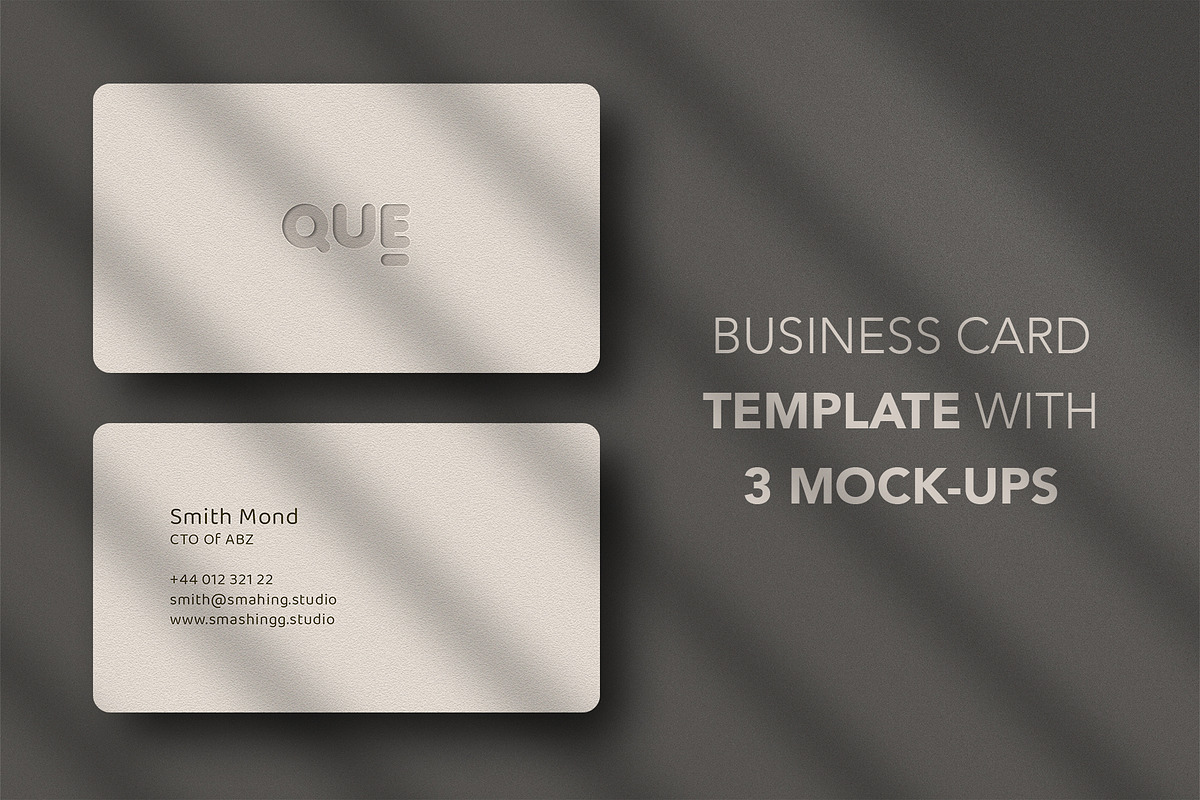 Business card Template & 3 Mock-up, a Business Card Template by Smashing_Studio (Photo 1 of 4)