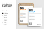 Wooden Table Menu Card Mockup, a Product Mockup by graphypix (Thumbnail 2 of 4)