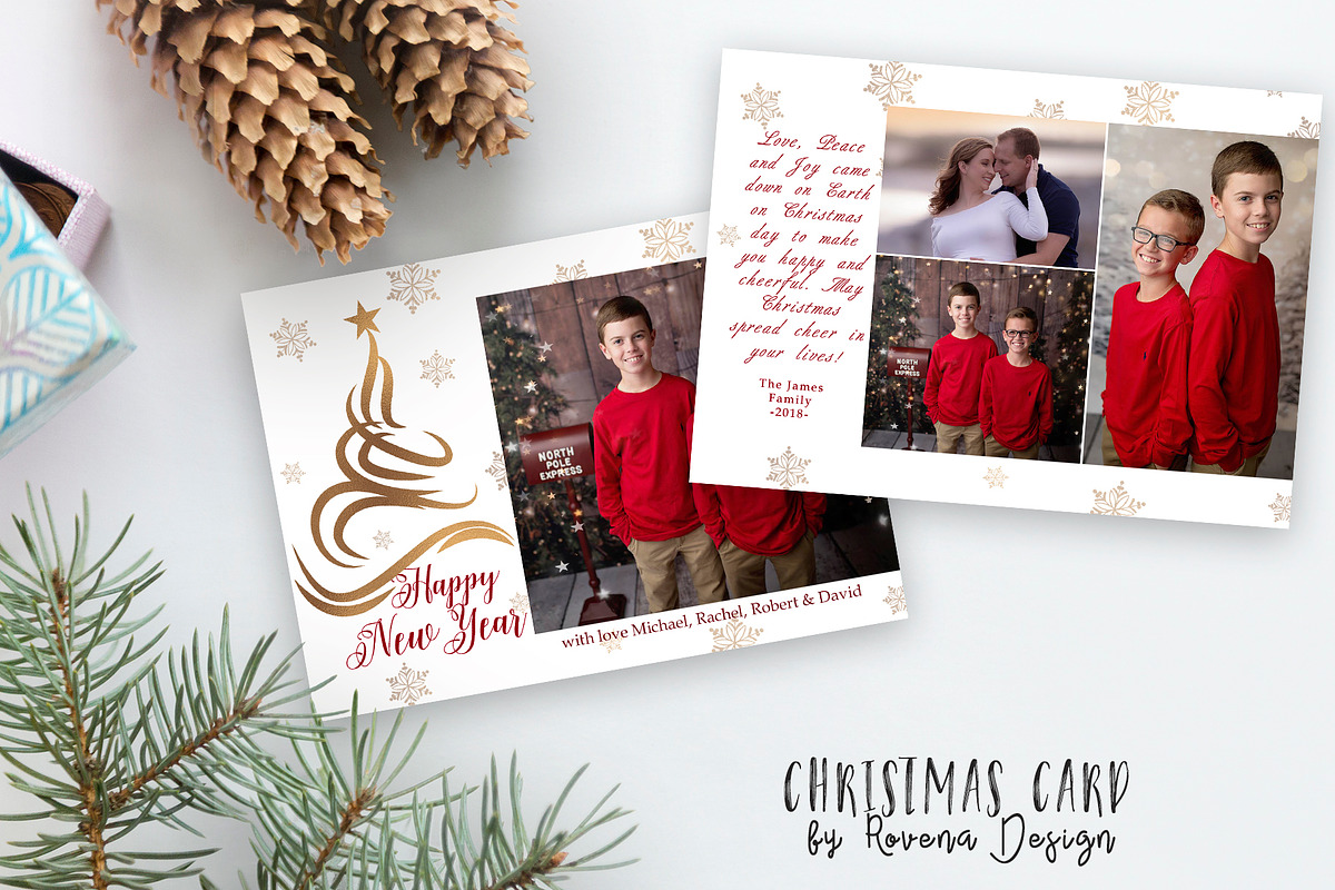 Christmas Card Template, a Card Template by Rovena Design (Photo 2 of 2)