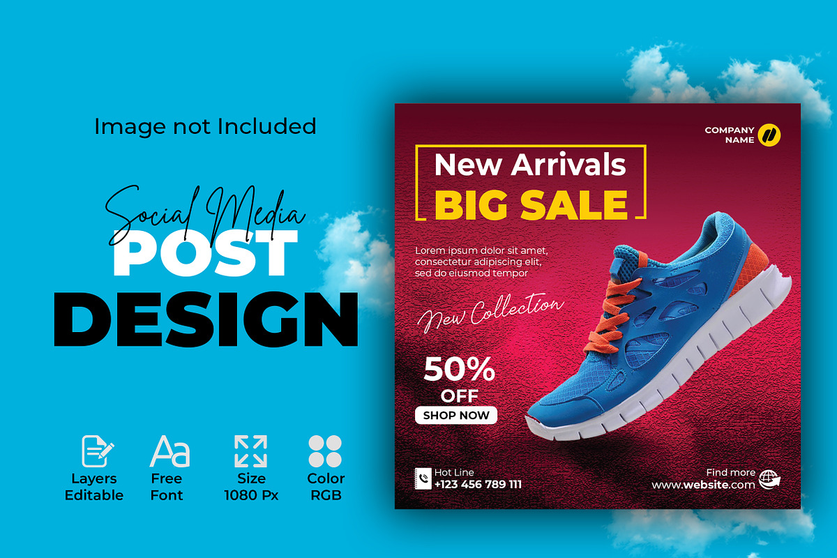 Product sale Social Media Post, a Social Media Template by designSultan (Photo 1 of 4)