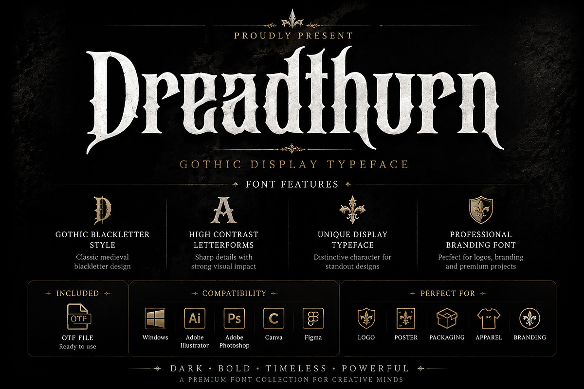 Dreadthorn – Gothic Blackletter, a Blackletter Font by Wow Magic (Photo 2 of 5)