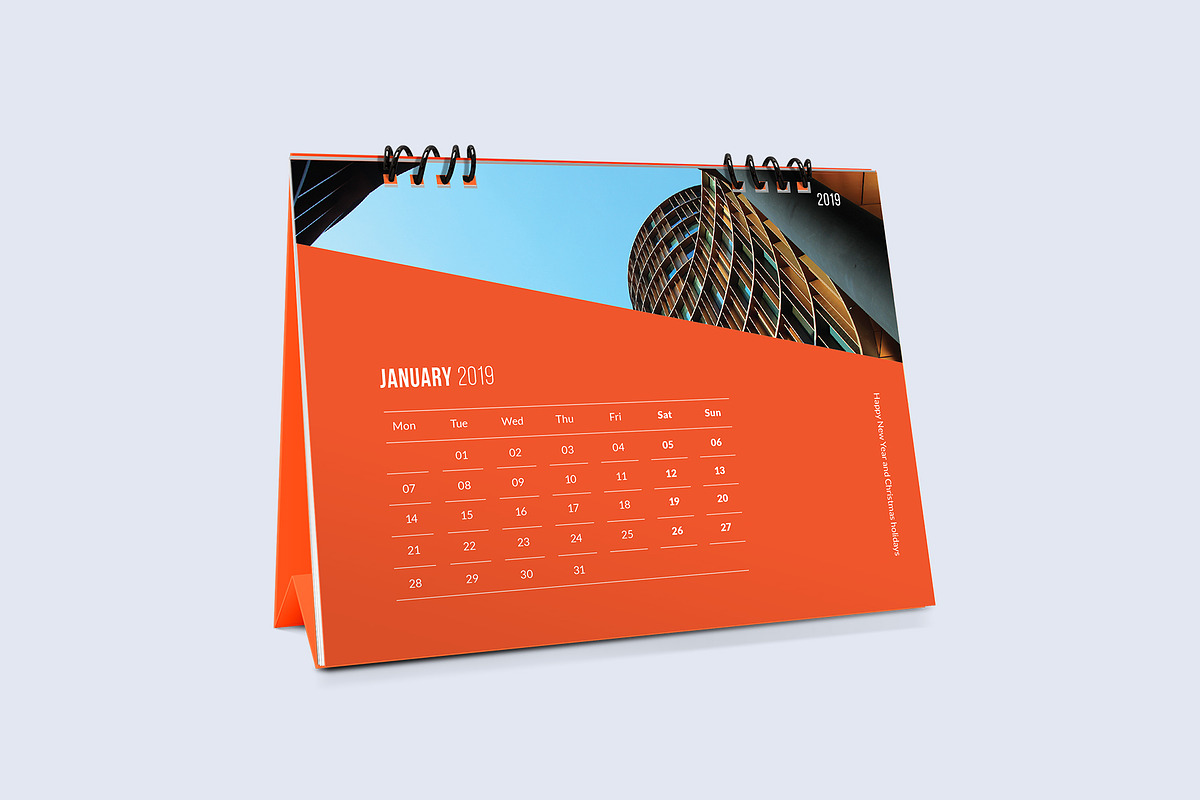 Desk Calendar for 2019, a Stationery Template by Vepix (Photo 3 of 11)