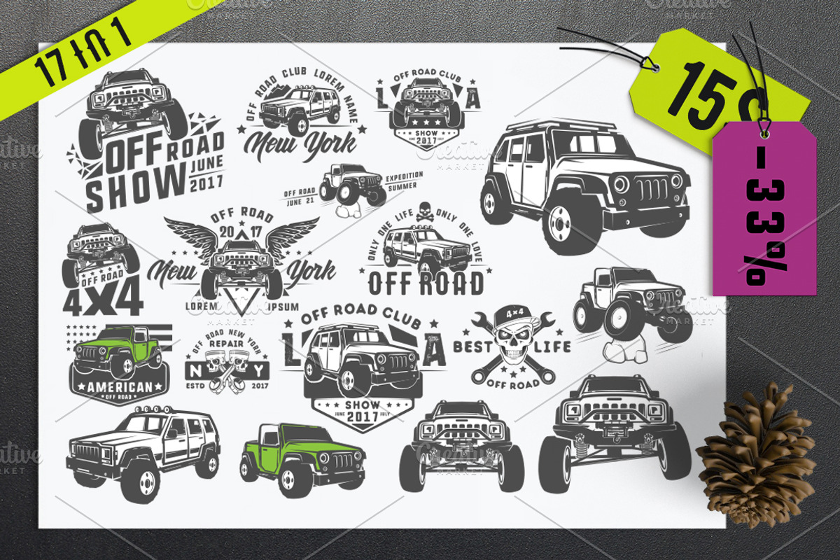 17 in 1 Set of Off Road cars., a Graphic by Hadanello88 (Photo 1 of 4)