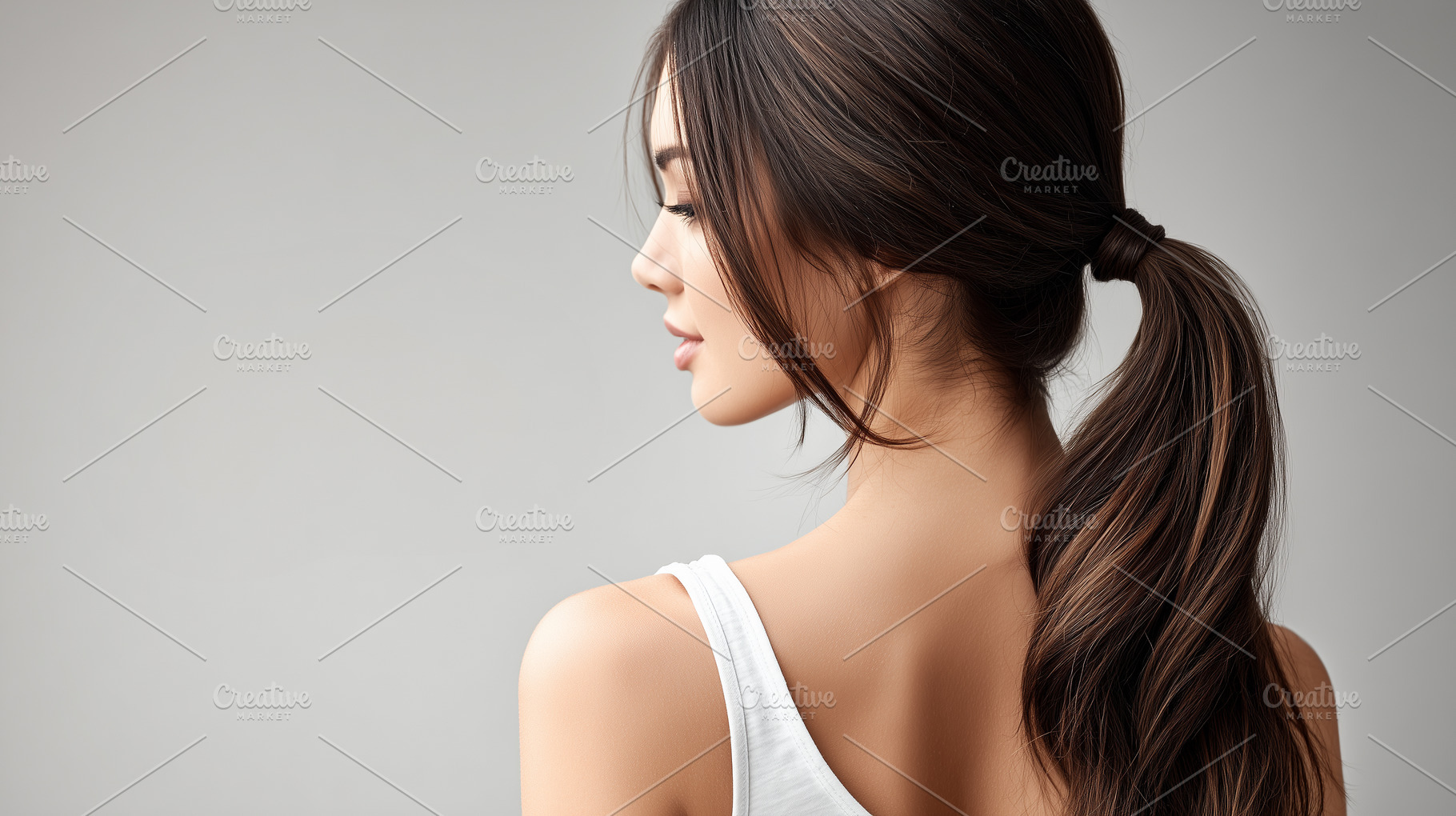Elegant young woman with long brown, a Beauty & Fashion Photo by MistyDay