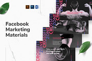 Fitness Studio Facebook Materials, a Social Media Template by TemplatesNow! (Thumbnail 1 of 7)