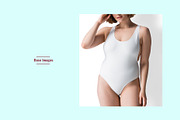 Curvy Woman Swimsuit Mockup Template, an Apparel Mockup by Designertale (Thumbnail 5 of 6)