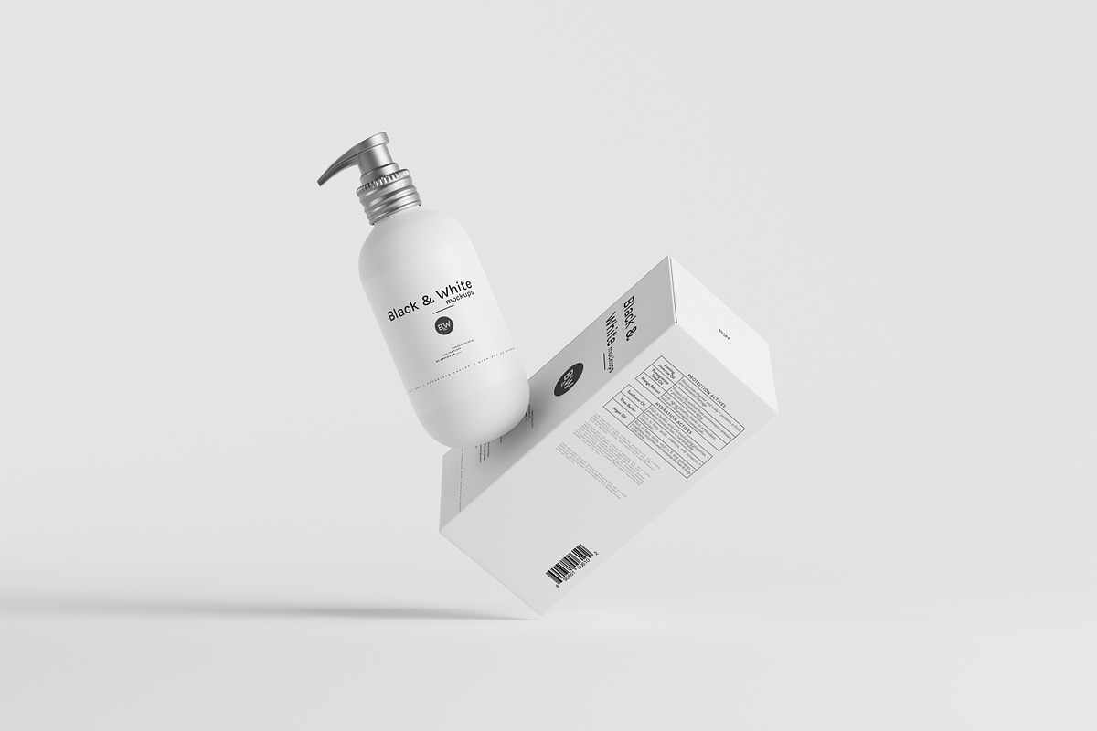 Black & White Mockups - Pump Bottles, a Packaging Mockup by pmvch (Photo 85 of 160)