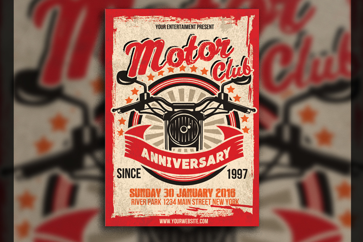 Motor Club Anniversary Event Flyer, a Flyer Template by Muhamad Iqbal hidayat (Photo 1 of 3)