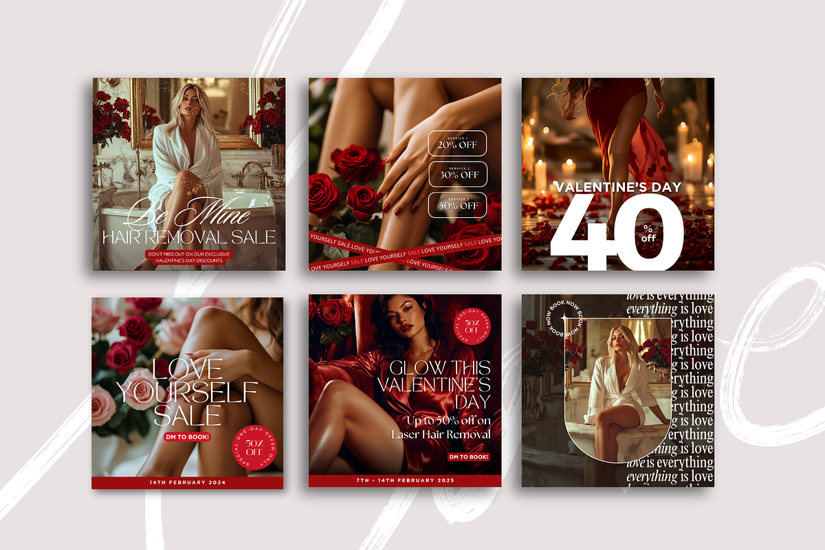 Valentine's Day Laser Hair Removal, a Social Media Template by DesignsbyMariaStudio (Photo 3 of 11)