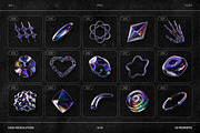 Chromatic Glass 3D Shapes Pack, an Object Graphic by Samolevsky (Thumbnail 3 of 30)