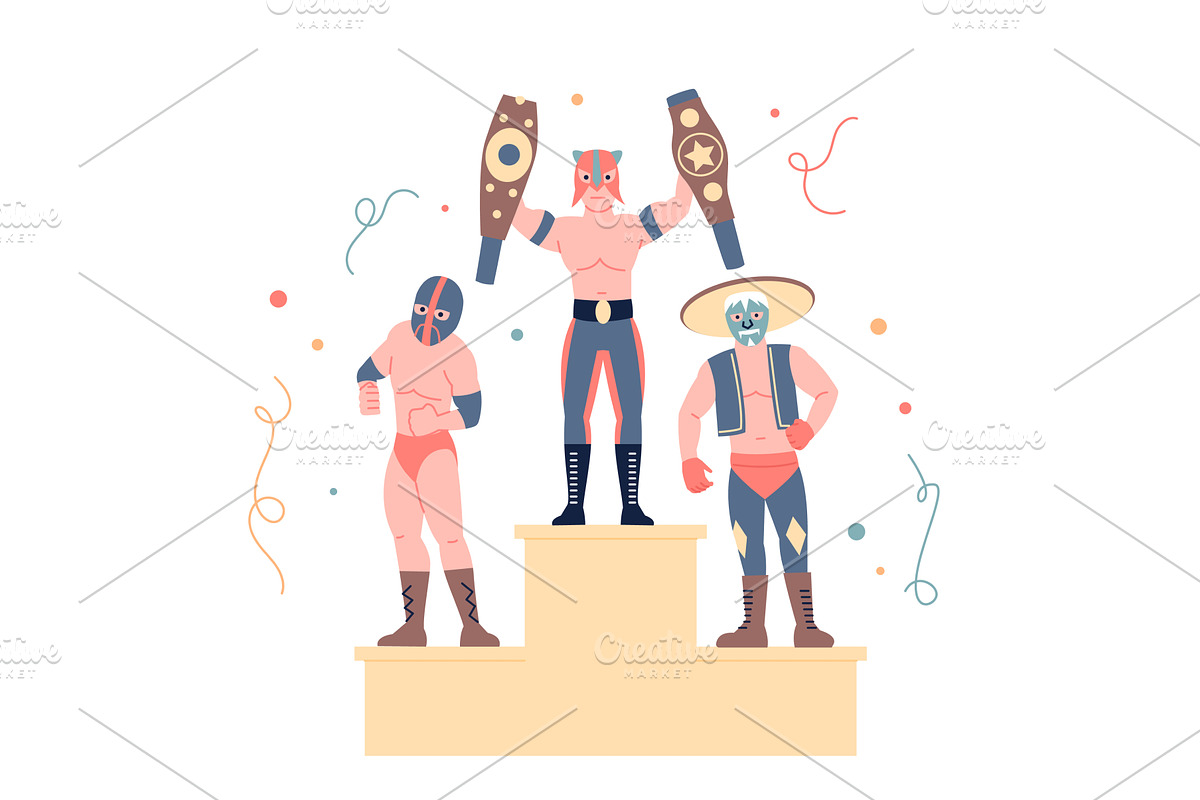 Wrestler champion. Winner of, a Sport Illustration by LadadikArt