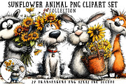 Sunflower Animal PNG Clipart Set, a Seasonal Illustration by OK Design (Thumbnail 1 of 6)