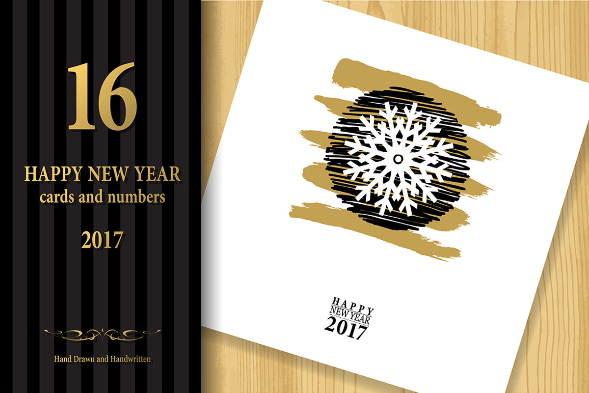 2017 Happy New Year Greeting Cards, a Background Graphic by GalaStudio (Photo 1 of 6)