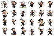 Whimsical Graduation Kids Clipart, a Person Illustration by designcity5 (Thumbnail 2 of 5)