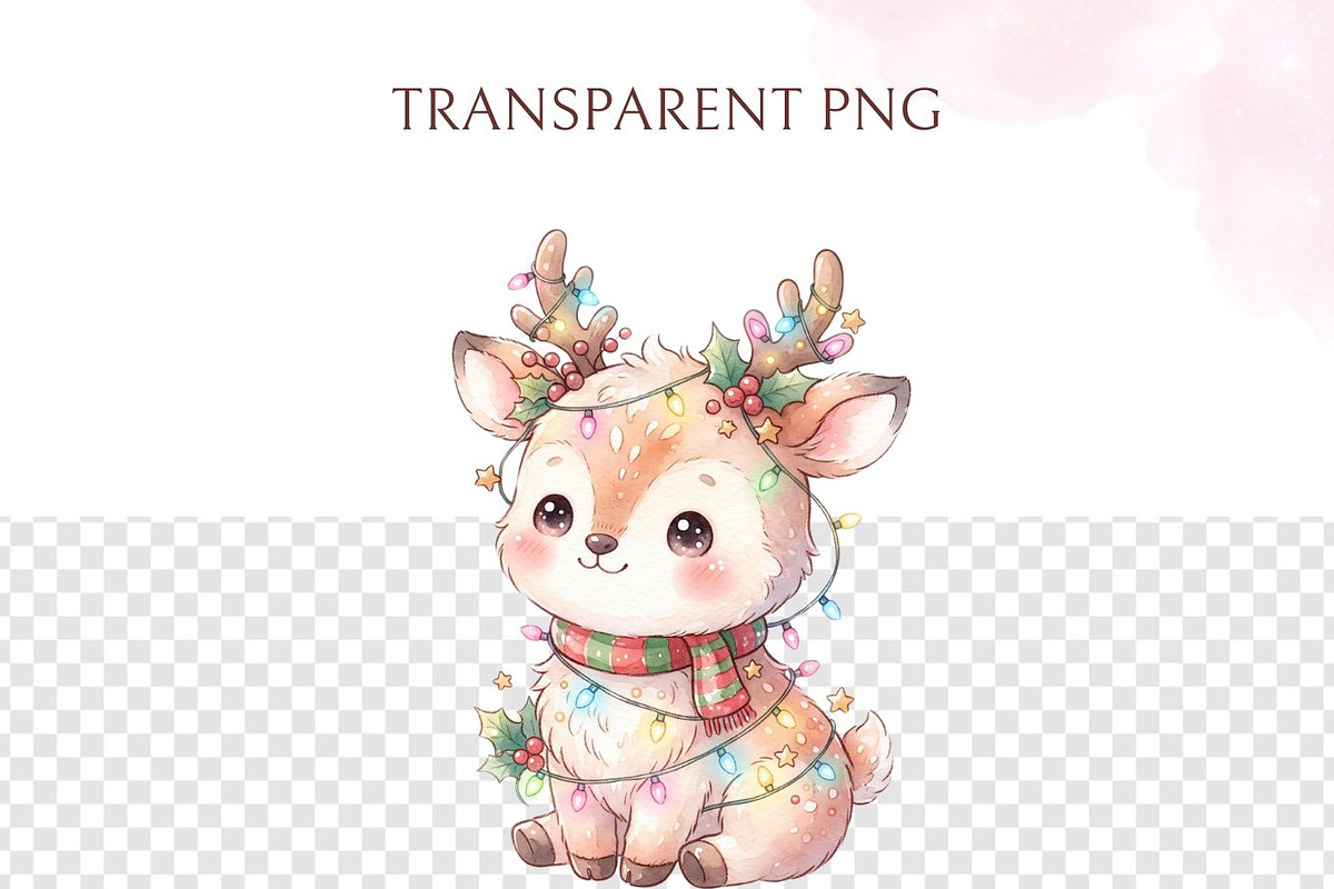 Cute Deer Christmas PNG Bundle, a Decorative Illustration by Arslan (Photo 6 of 8)