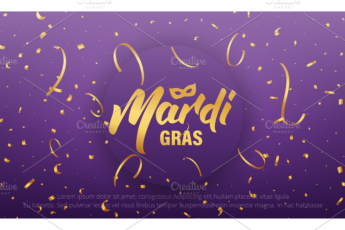 Mardi Gras banner with lettering, a Background Graphic by Max Letters