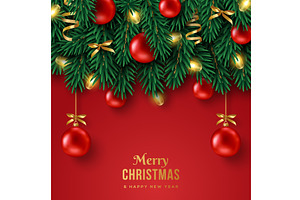 Christmas red background toy, an Object Illustration by kotoffei
