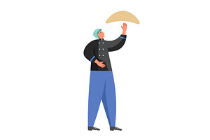 Restaurant staff cartoon character, a Person Illustration by Sky Pics Studio