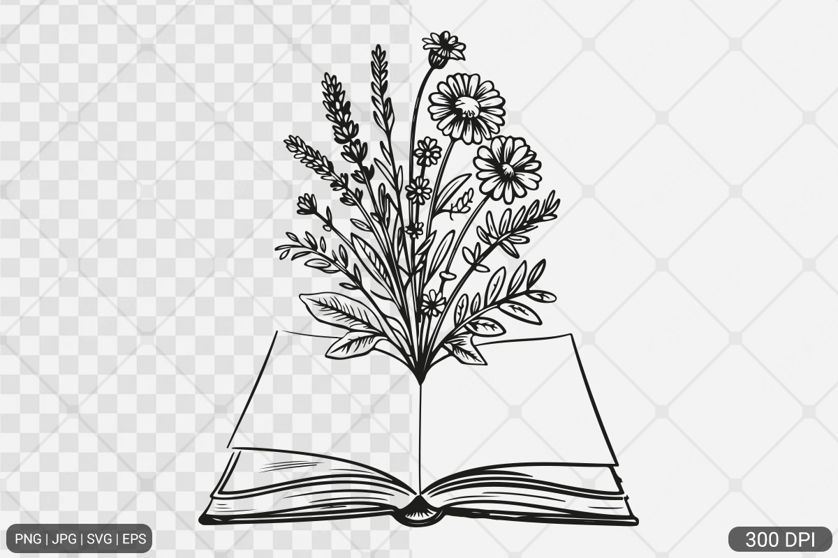 Floral Book SVG PNG Bundle Vol. 1, an Illustration by Actual Pixel (Photo 21 of 29)