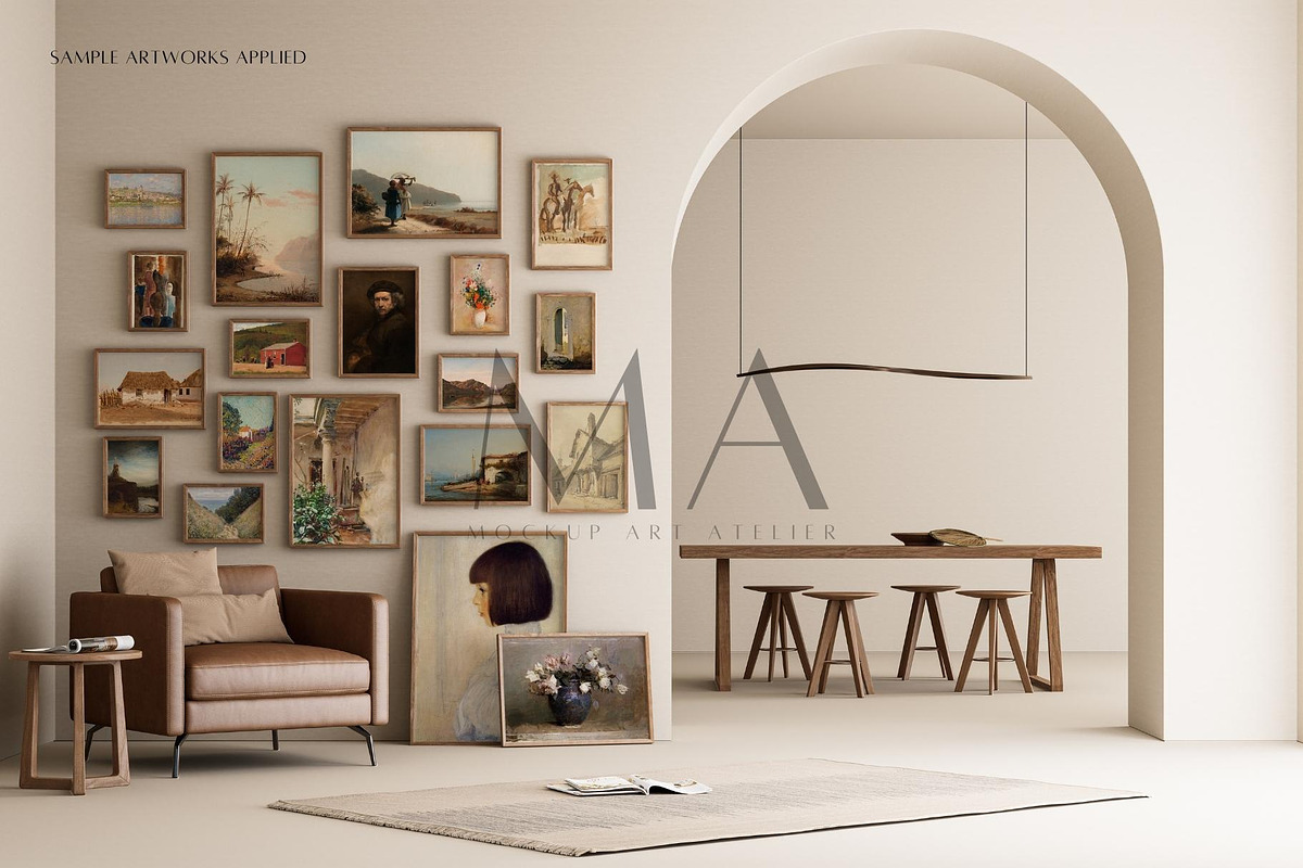 Vintage Frame Mockup Bundle Set of 9, a Household Mockup by Mockup Art Atelier (Photo 16 of 18)