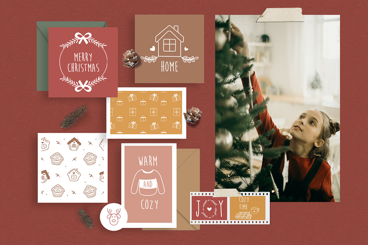 Cozy Christmas - Clipart & Patterns, an Illustration by JT_Design_Art (Photo 6 of 11)