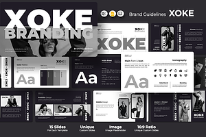 Xoke Brand Guidelines Google Slides, a Presentation Template by Iqsiart Studio