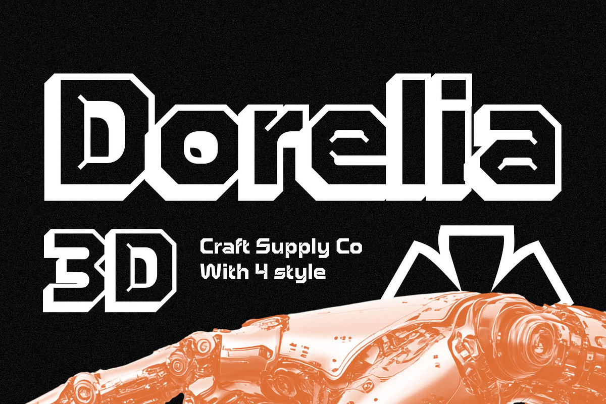 Dorelia 3D, a Sans Serif Font by Craft Supply Co. (Photo 1 of 8)