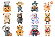 Halloween Cute Bear Clipart, an Illustration by Daily.Designs (Thumbnail 3 of 3)