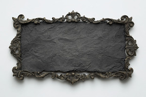 Ornate frame with dark slate sign bl, a Photo by Pixeness Studio