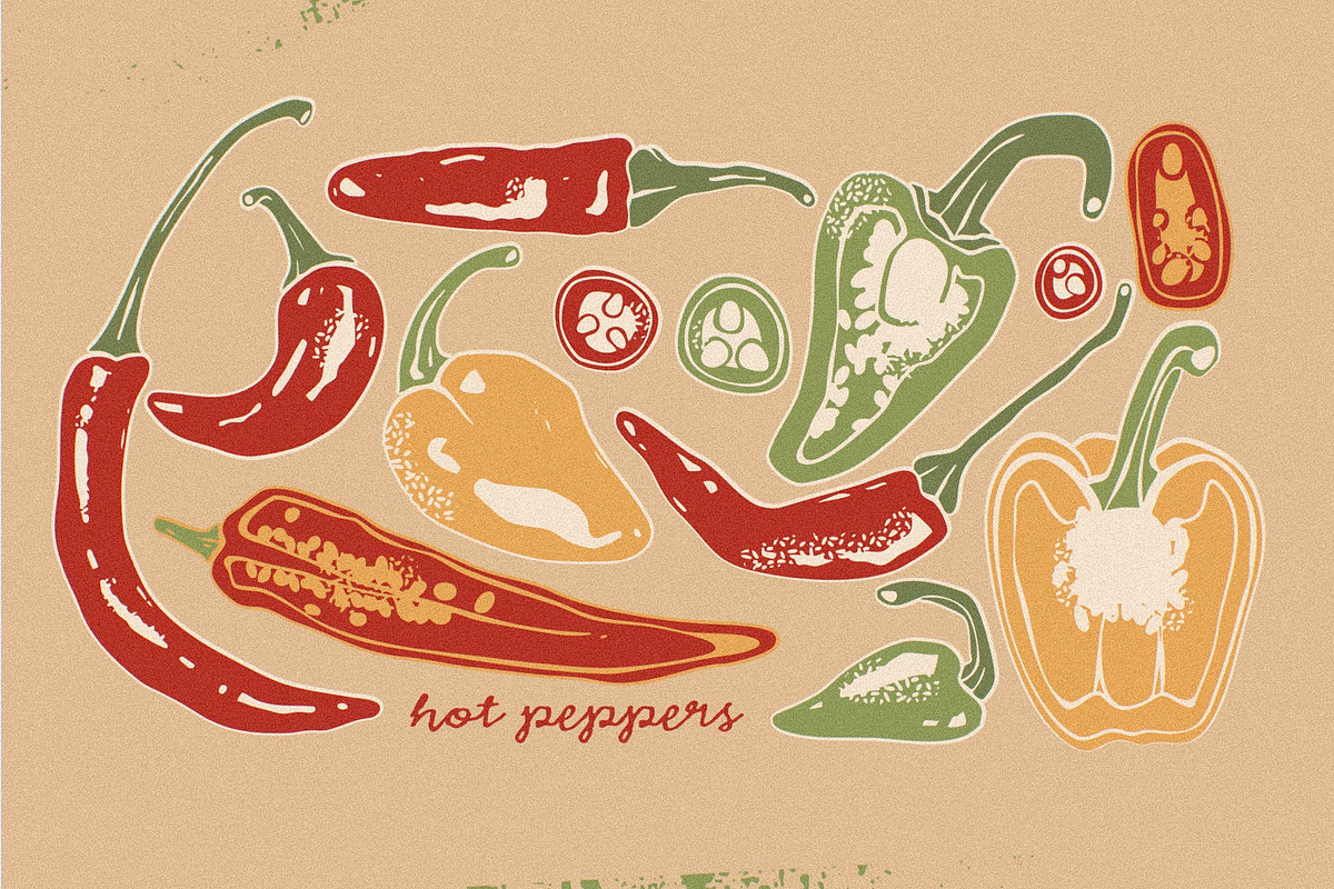 Hot peppers, a Food Illustration by Twisted Tail (Photo 4 of 6)