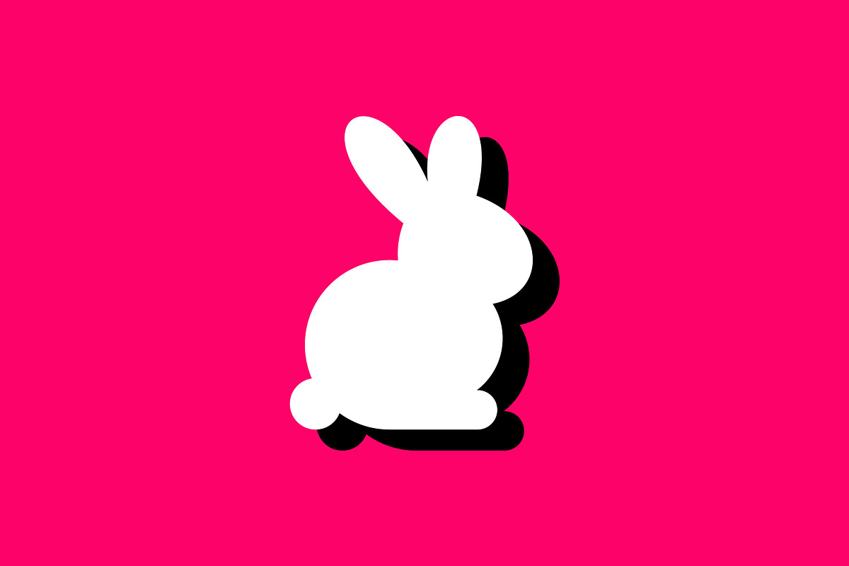 White Bunny Logo Silhouette on Pink, a Branding & Logo Template by brandphant