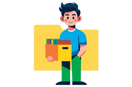 Man Holding Box of Folders
